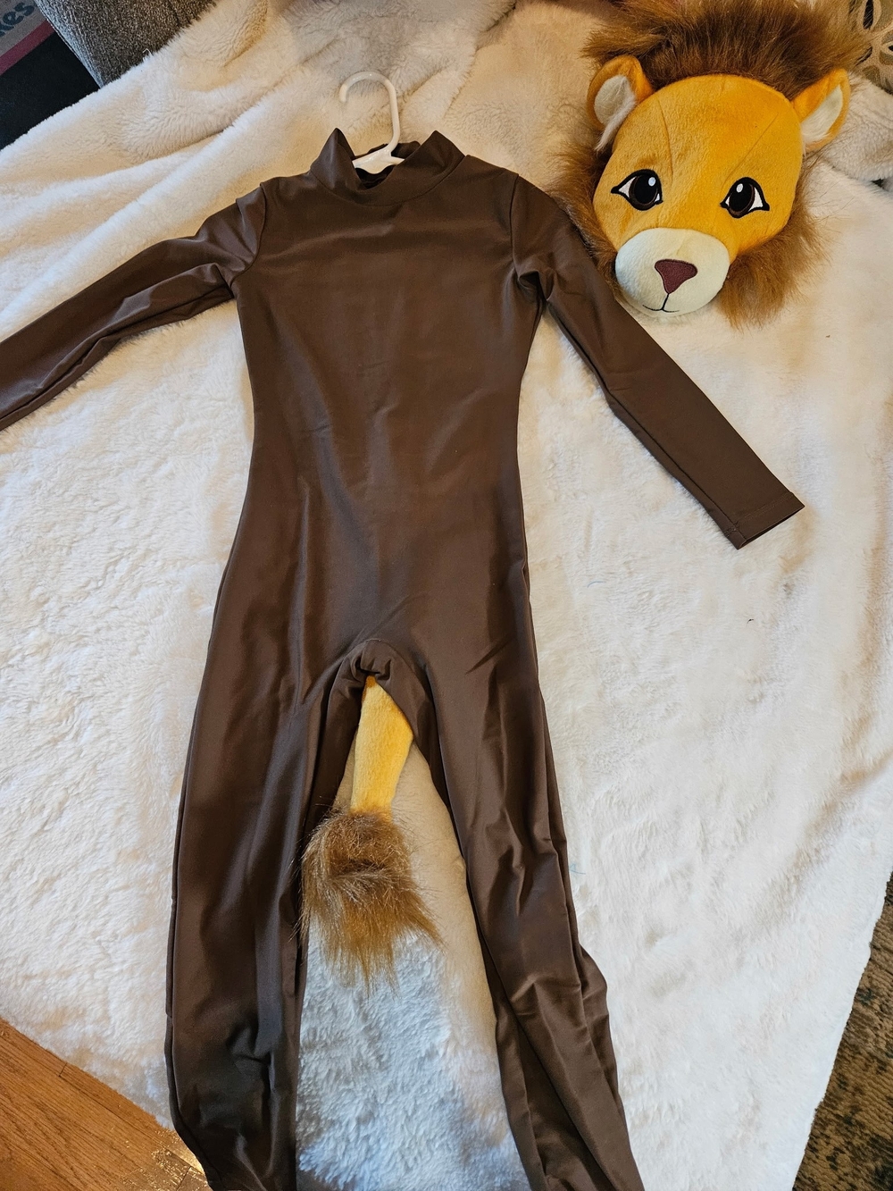 Kids Brown Lion One-Piece Costume Bodysuit